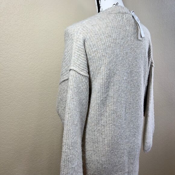 Topshop Oatmeal V-neckline knit Sweater relax tunic size XS lagenlook soft cozy - Picture 16 of 16